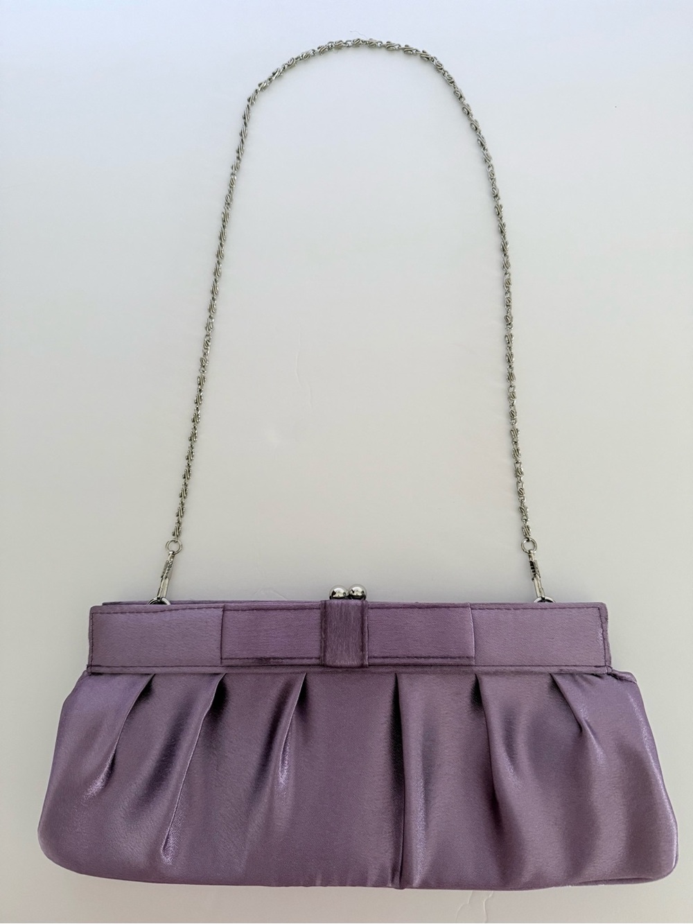Bijoux Terner Lavender Satin Evening Bag Clutch Chain Purse